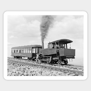 Pikes Peak Railway, 1900. Vintage Photo Sticker